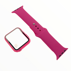 Accesorio El Rey Pulsera Con Bumper Y Protector De Pantalla Apple Watch 40 Mm Color Rojo Rosa