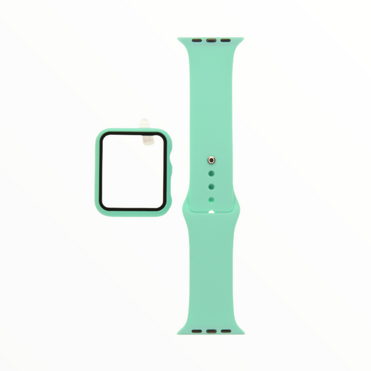 Accesorio el rey pulsera con bumper y protector de pantalla apple watch 44 mm color menta