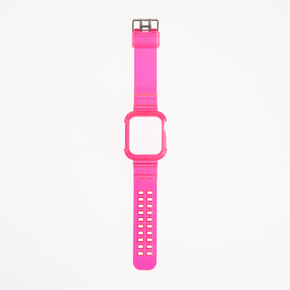 Accesorio generico pulsera con bumper rugged apple watch 44 mm color fucsia