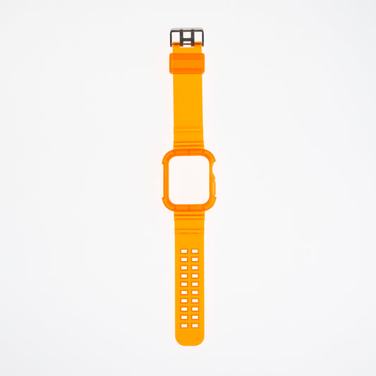 Accesorio generico pulsera con bumper rugged apple watch 44 mm color naranja