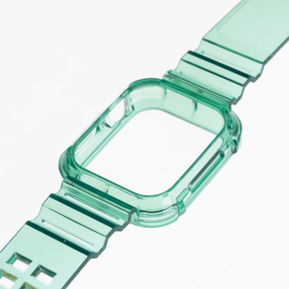 Pulseras generico + bumper rugged clear 44 mm verde