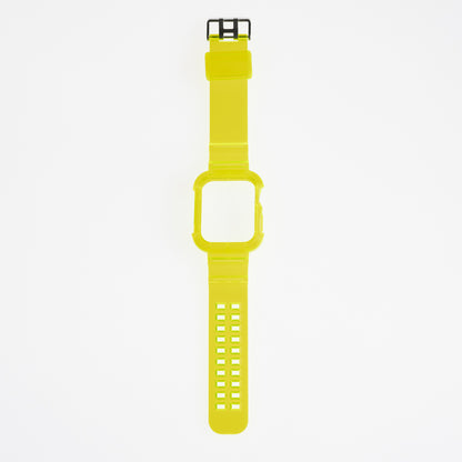 Accesorio generico pulsera con bumper rugged apple watch 45 mm color verde neon