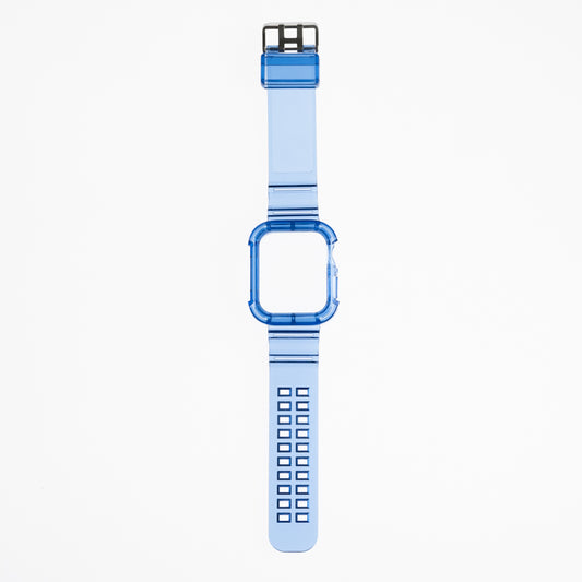 Generic bracelets + bumper rugged clear 42 mm blue