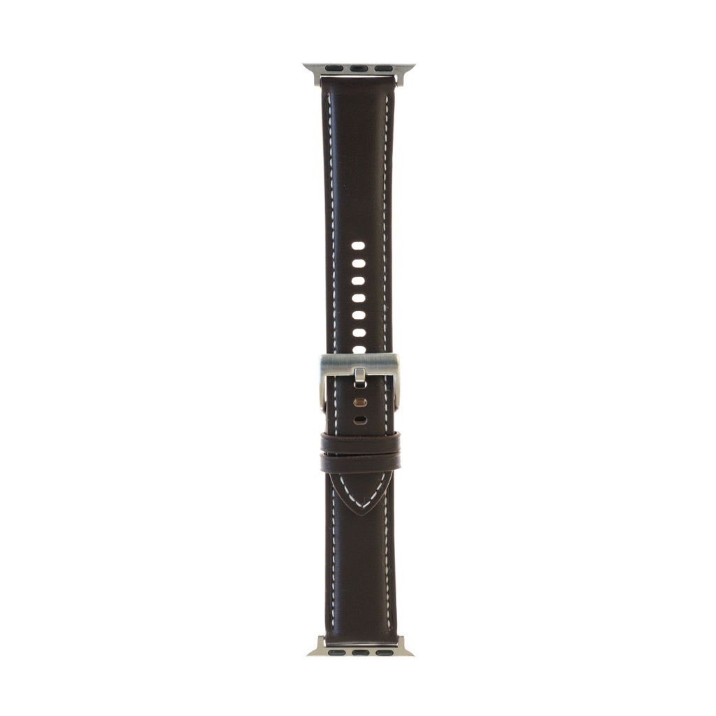 Pulseras generico tipo cuero cafe oscuro 41 mm