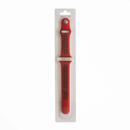 Accesorio El Rey Pulsera Tipo Nike Apple Watch 38 / 40 / 41 Mm Color Rojo / Negro DIGITALSHOP