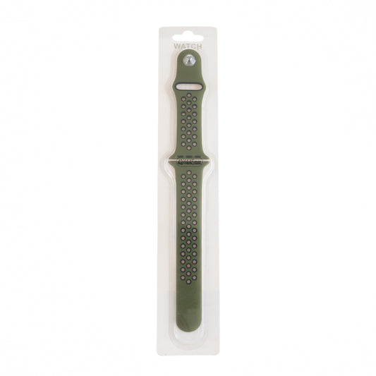 Accesorio el rey pulsera tipo nike apple watch 38 / 40 / 41 mm color verde musgo / negro