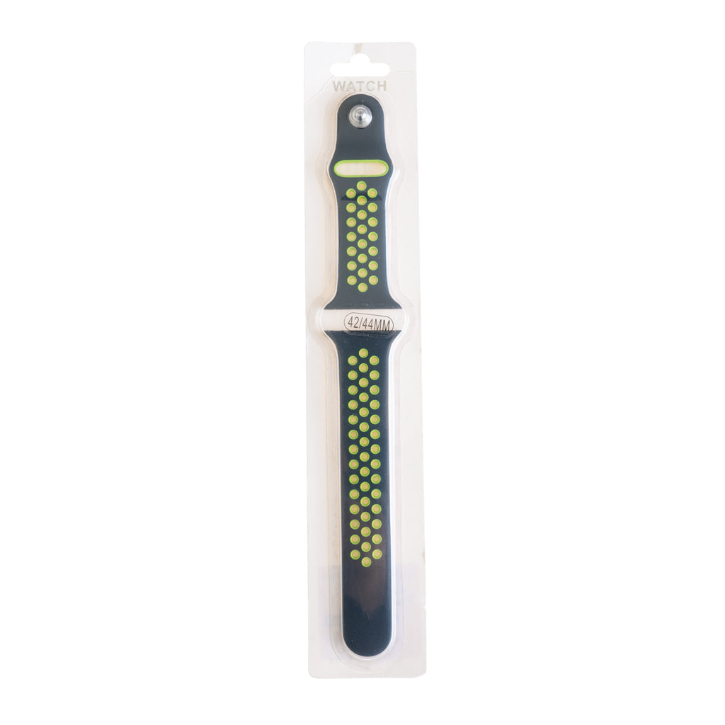 Accesorio el rey pulsera tipo nike apple watch 38 / 40 / 41 mm color verde neon / negro