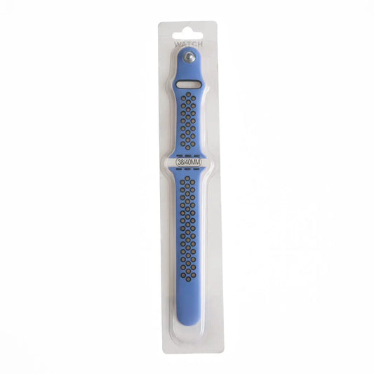 Accesorio El Rey Pulsera Tipo Nike Apple Watch 38 / 40 / 41 Mm Color Azul Indigo / Negro DIGITALSHOP