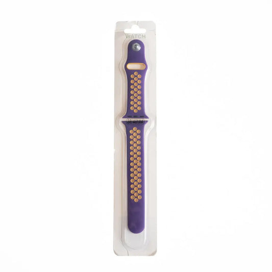 Accesorio El Rey Pulsera Tipo Nike Apple Watch 38 / 40 / 41 Mm Color Morado / Mostaza DIGITALSHOP