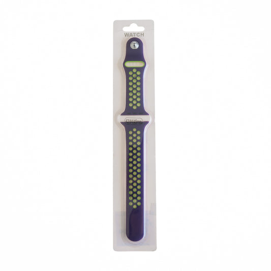 Accesorio el rey pulsera tipo nike apple watch 42 / 44 / 45 mm color morado / verde neon