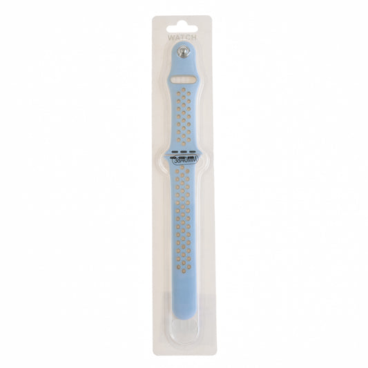 Accesorio el rey pulsera tipo nike apple watch 42 / 44 / 45 mm color celeste / gris claro