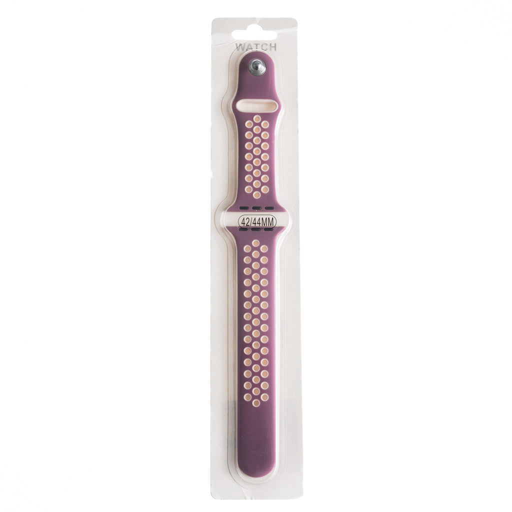 Accesorio El Rey Pulsera Tipo Nike Apple Watch 42 / 44 / 45 Mm Color Morado / Rosado