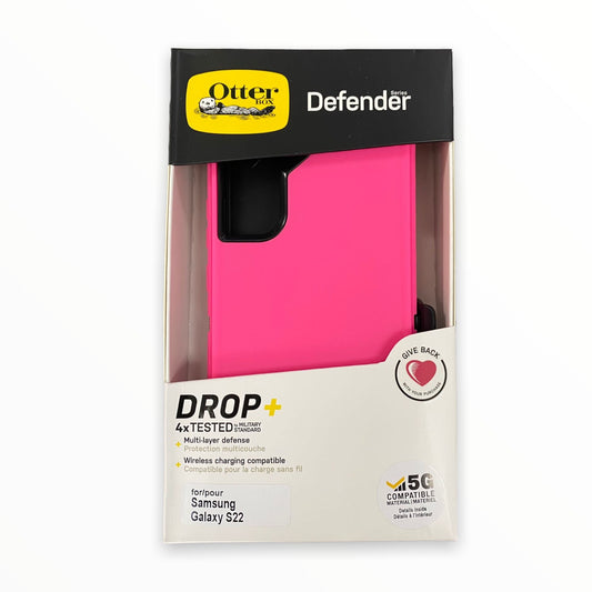 estuche proteccion otterbox defender samsung s22 color rosado / negro DIGITALSHOP