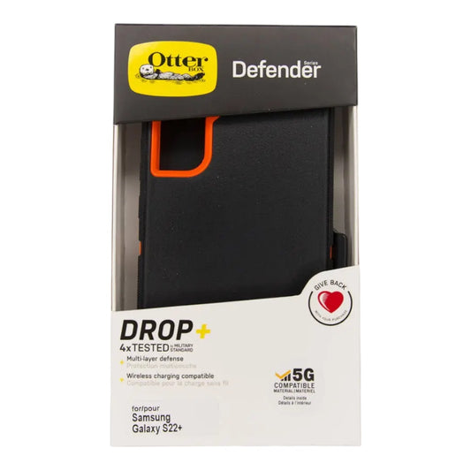 Case OtterBox Defender | Samsung S22 Plus | Negro/Naranja