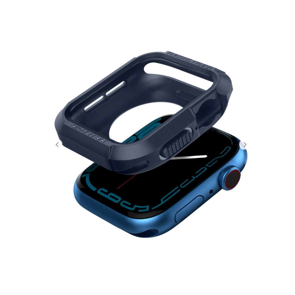 Estuche watch bumper spigen rugged armor apple 44 / 45 mm color azul
