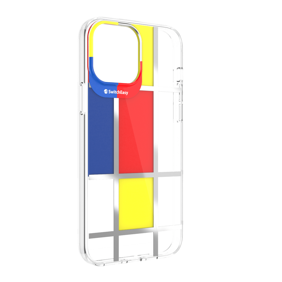 Estuche clasico switcheasy artist double in mold decoration case apple iphone 13 color mondrian color madarina