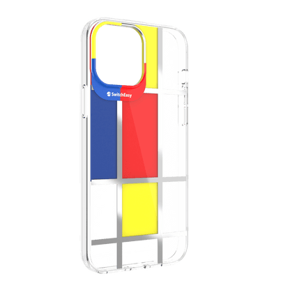 Estuche clasico switcheasy artist double in mold decoration case apple iphone 13 color mondrian color madarina