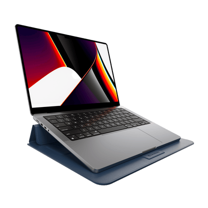 Estuche clasico switcheasy stand easy leather macbook sleeve apple macbook pro 15 ,  macbookpro 16 color azul oscuro