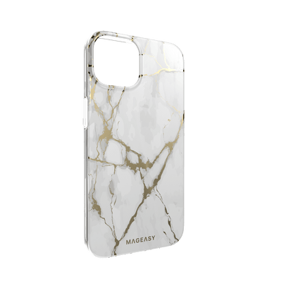 Estuche clasico switcheasy marble double layer decoration apple iphone 14 color blanco