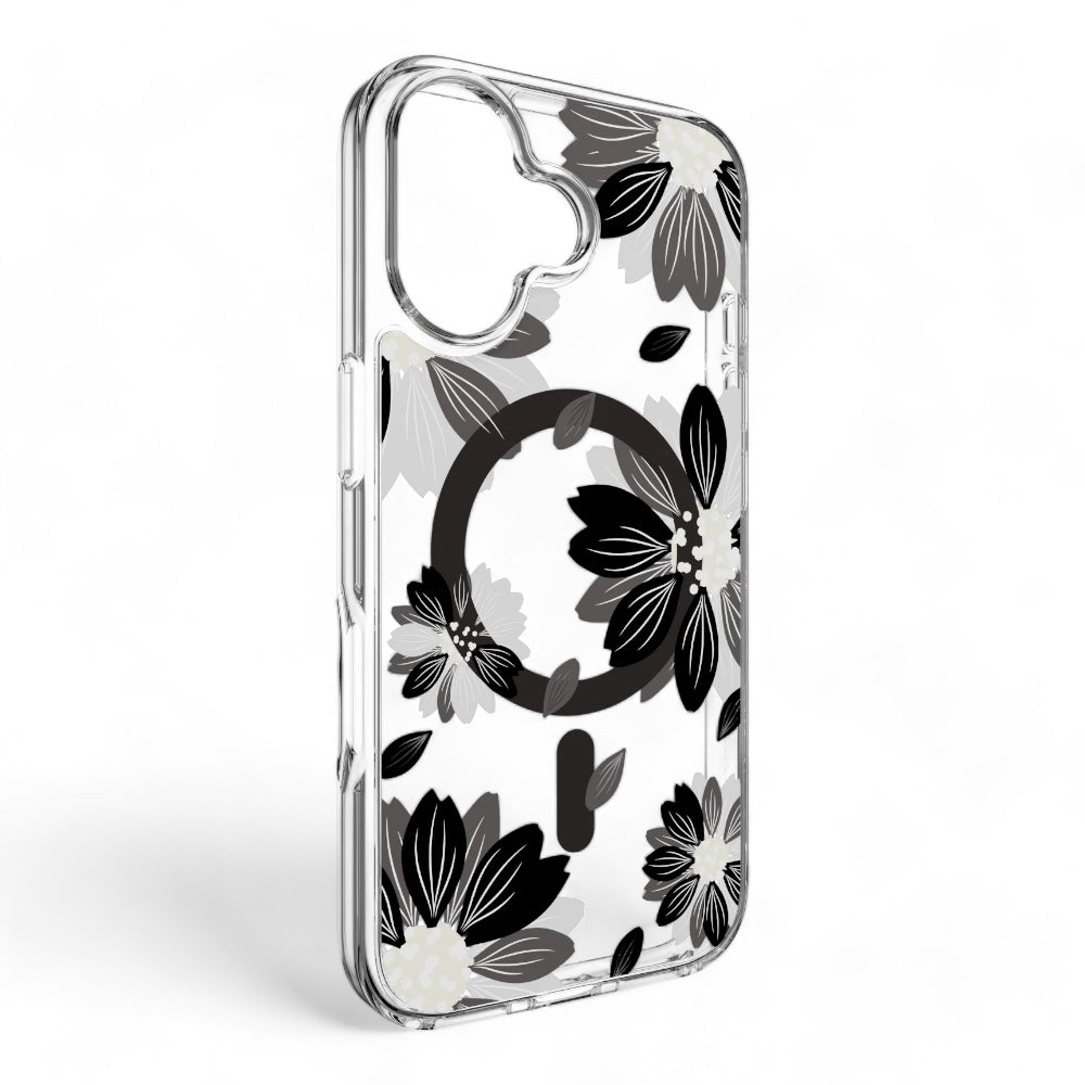 Estuche switcheasy skin iphone 16 plus style m pattern shockproof case black flower color multicolor