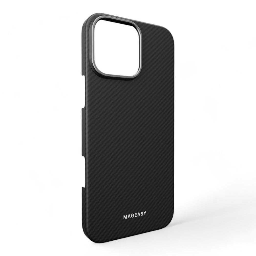 Estuche switcheasy skin iphone 16 pro kev m armaid fiber protective case color negro/gris