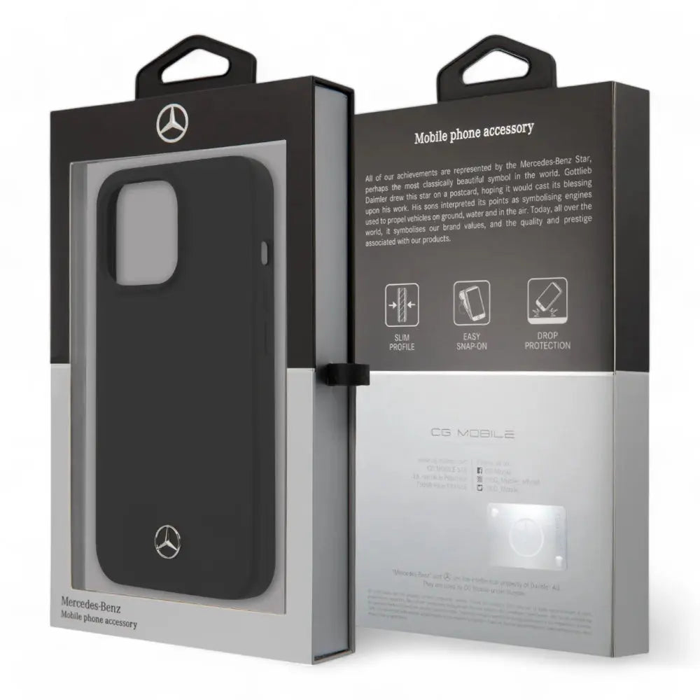 Estuche mercedes-benz silicon iphone 14 pro - silicone black case with microfiber lining color negro DIGITALSHOP