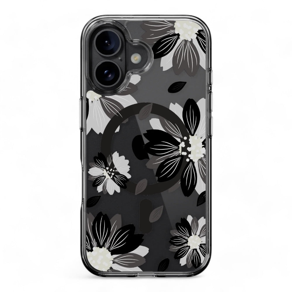 Estuche switcheasy skin iphone 16 style m pattern shockproof case black flower color multicolor