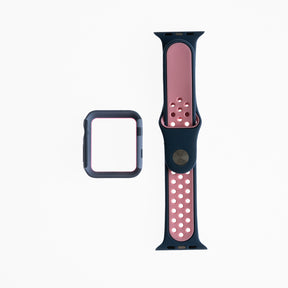Accesorio generico pulsera nike con bumper apple watch 38 mm color azure / rosado