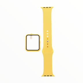 Accesorio el rey pulsera con bumper y protector de pantalla apple watch 44 mm color amarillo