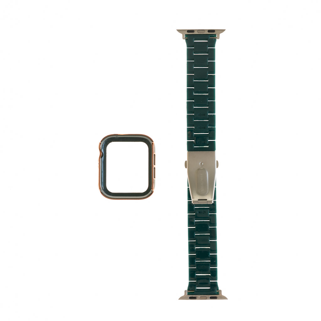Accesorio generico pulsera con bumper de diamantes apple watch 42 mm color verde marfil
