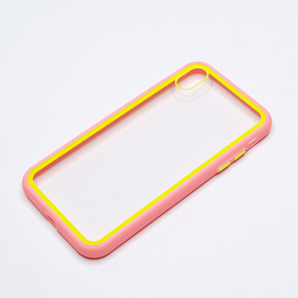 Estuche el rey iphone xr marco color transparente / rosado