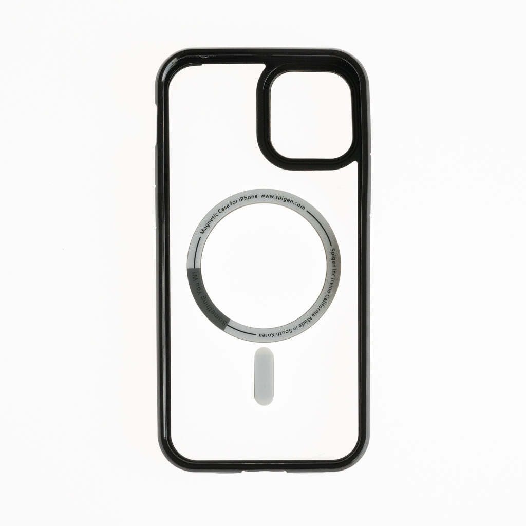 Estuche spigen magsafe iphone 13 marco color transparente / negro