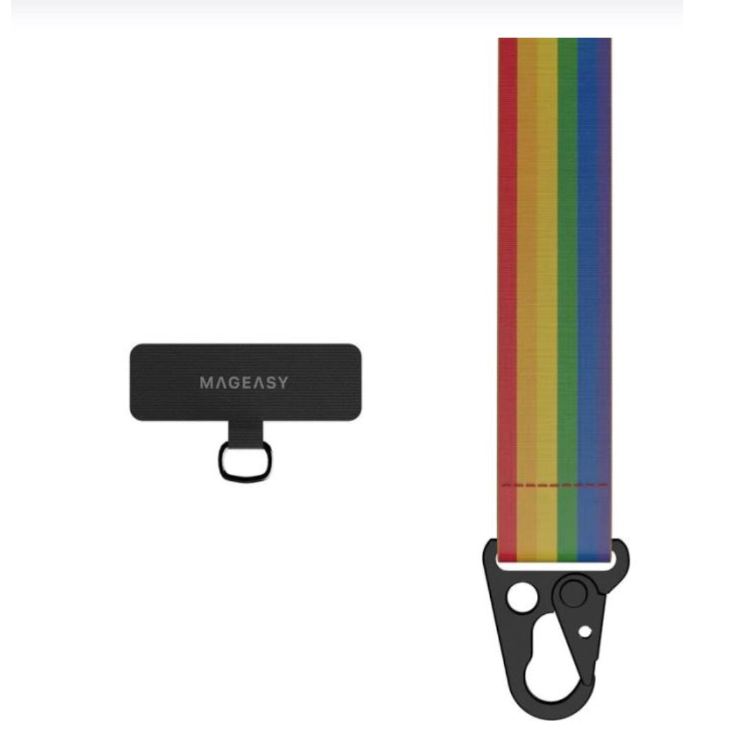 Accesorio switcheasy strap con tarjeta sujetadora para iphone color arcoiris