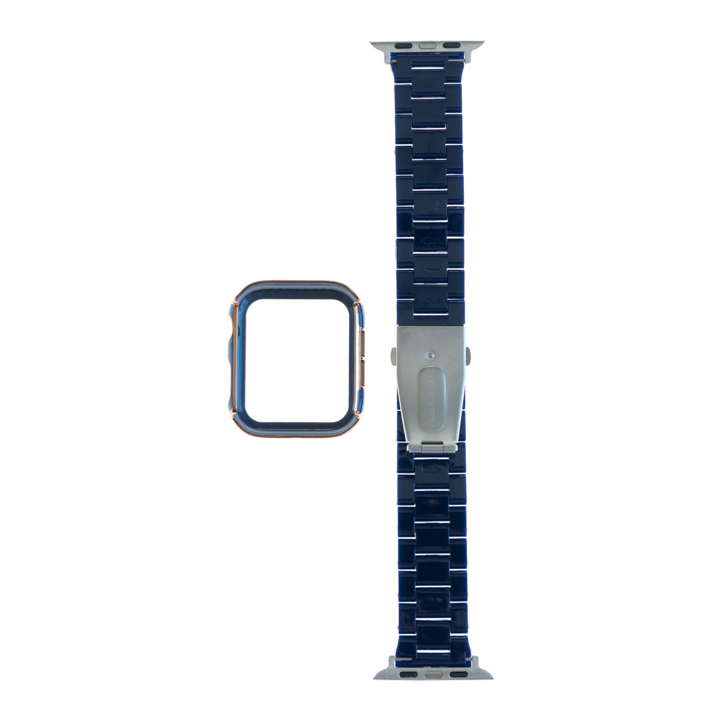 Accesorio generico pulsera con bumper de diamantes apple watch 41 mm color azul marino