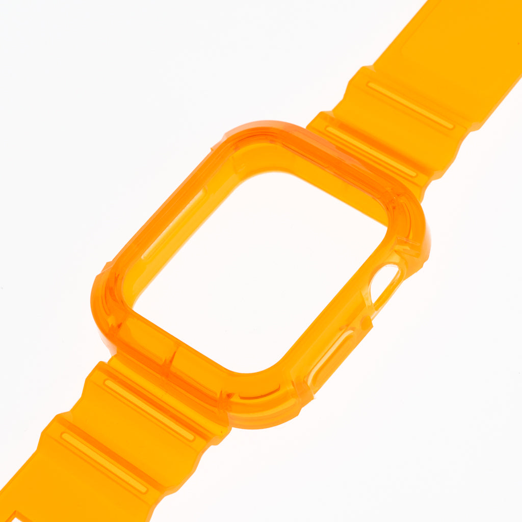 Accesorio generico pulsera con bumper rugged apple watch 45 mm color naranja