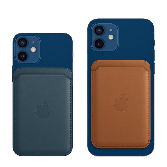 Accesorio apple wallet de cuero con magsafe iphone 13 color café claro