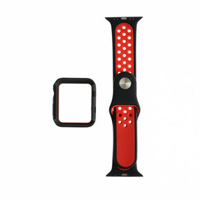 Accesorio generico pulsera nike con bumper apple watch 41 mm color negro / rojo