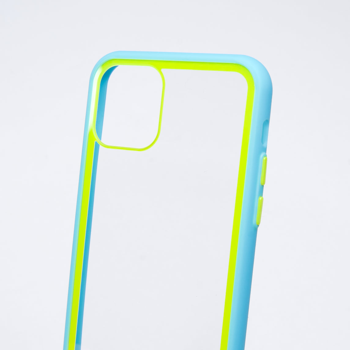 Estuche el rey iphone 11 pro con marco color transparente / celeste