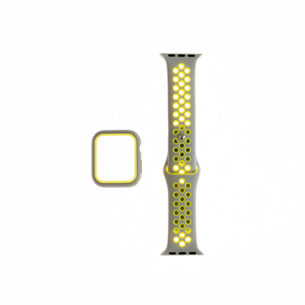 Accesorio generico pulsera nike con bumper apple watch 38 mm color gris / verde limon