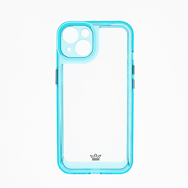 Estuche el rey marco de iphone 13 color transparente / turquesa