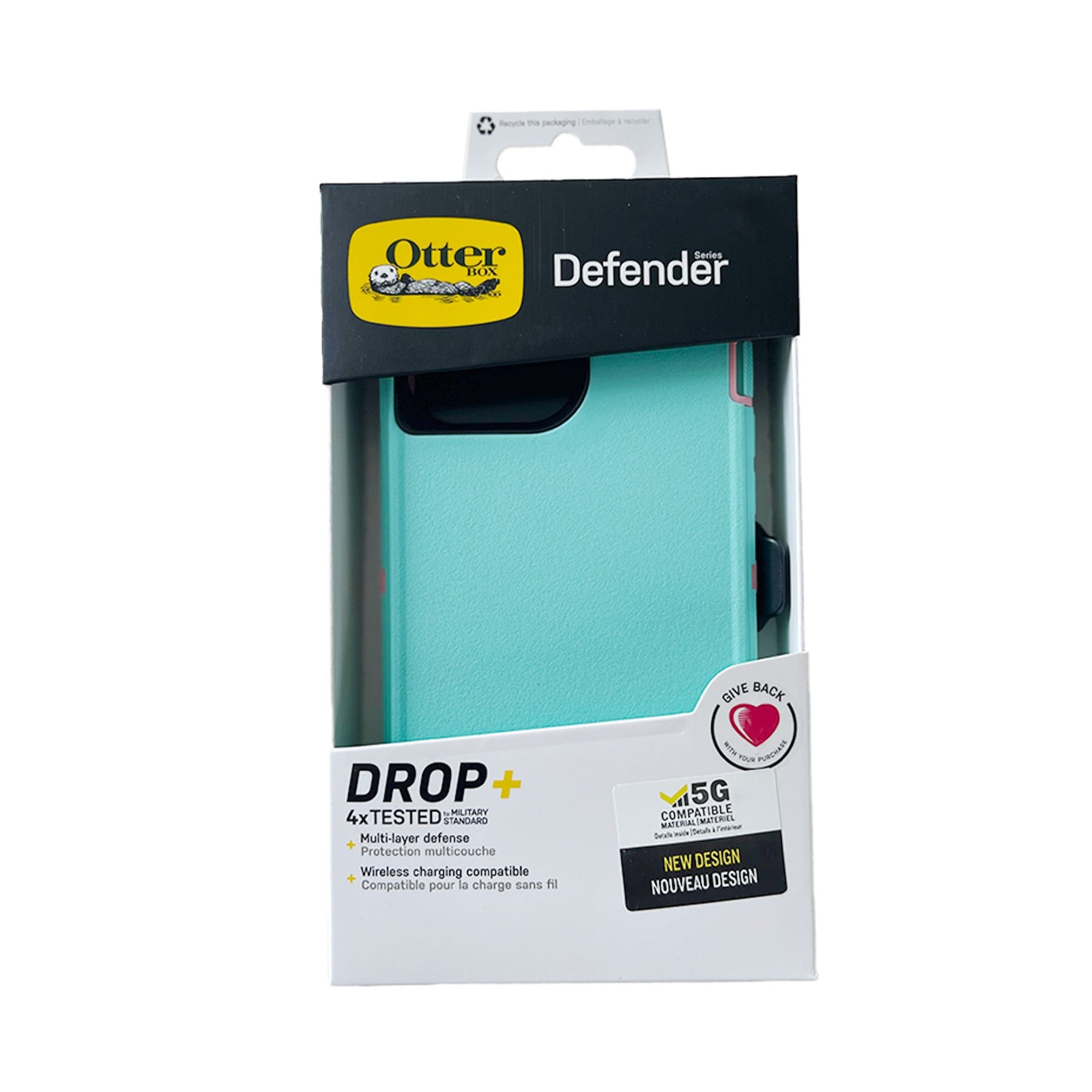 Estuche otterbox defender iphone 13 pro max color menta / rosado