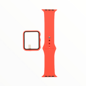 Accesorio el rey pulsera con bumper y protector de pantalla apple watch 38 mm color rojo