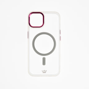 Estuche el rey magsafe con borde iphone 13 pro color transparente / blanco