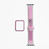 Accesorio generico pulsera nike con bumper apple watch 44 mm color blanco / fucsia