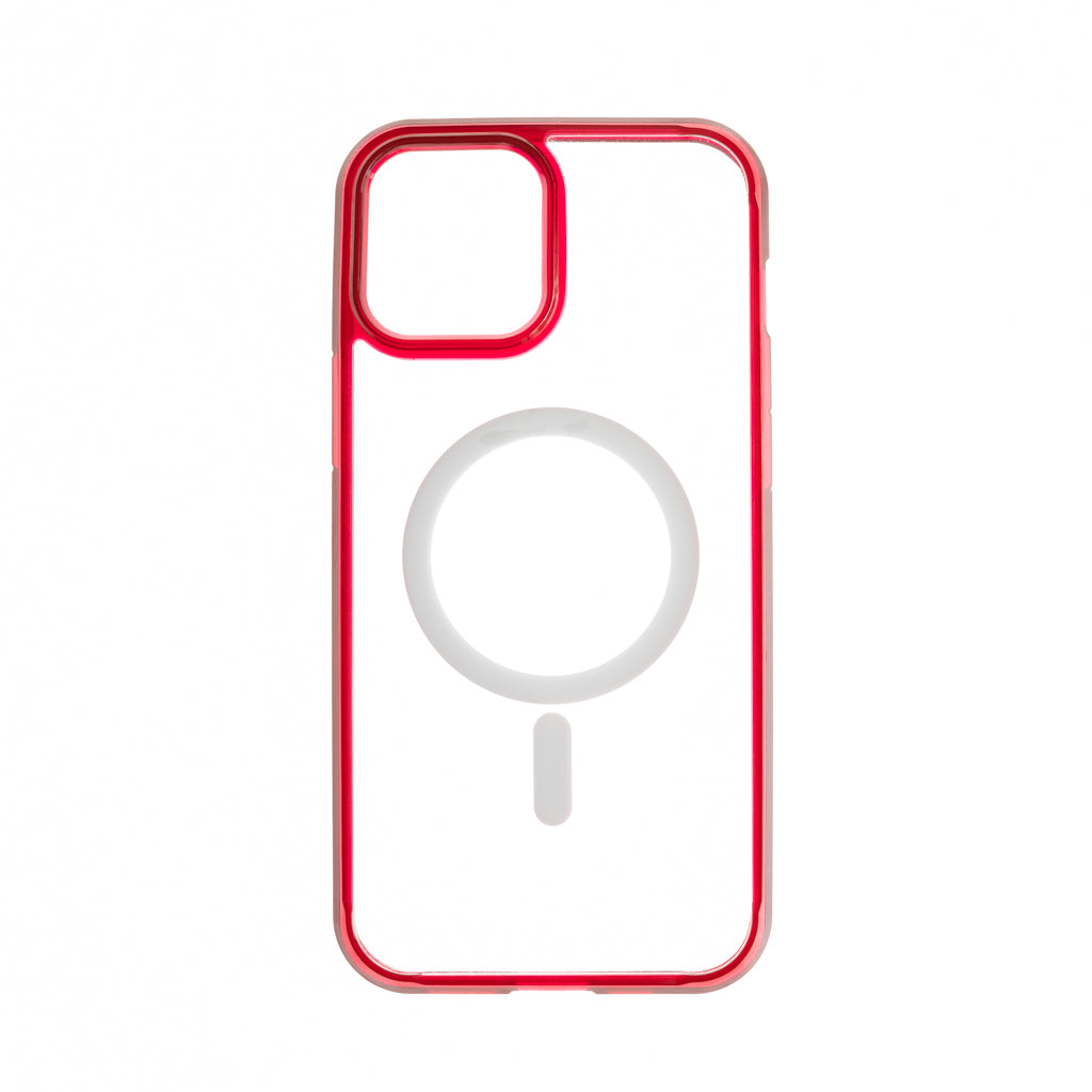 Estuche spigen magsafe marco iphone 13 pro max color transparente / rojo