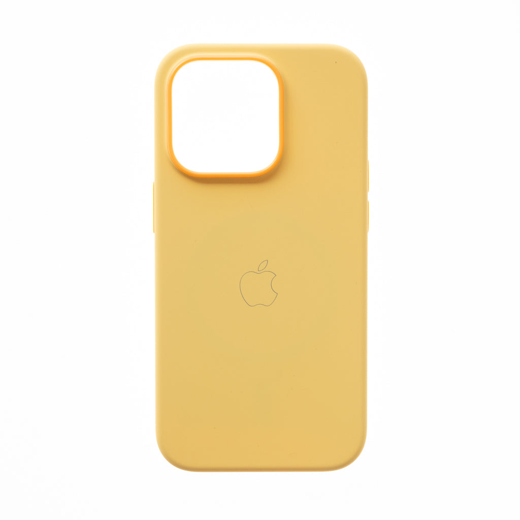 Estuche el rey silicon case magsafe iphone 14 pro max color amarillo