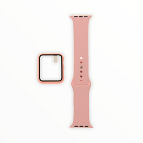Accesorio el rey pulsera con bumper y protector de pantalla apple watch 42 mm color rosado